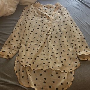 Sheer polka dot blouse (S)